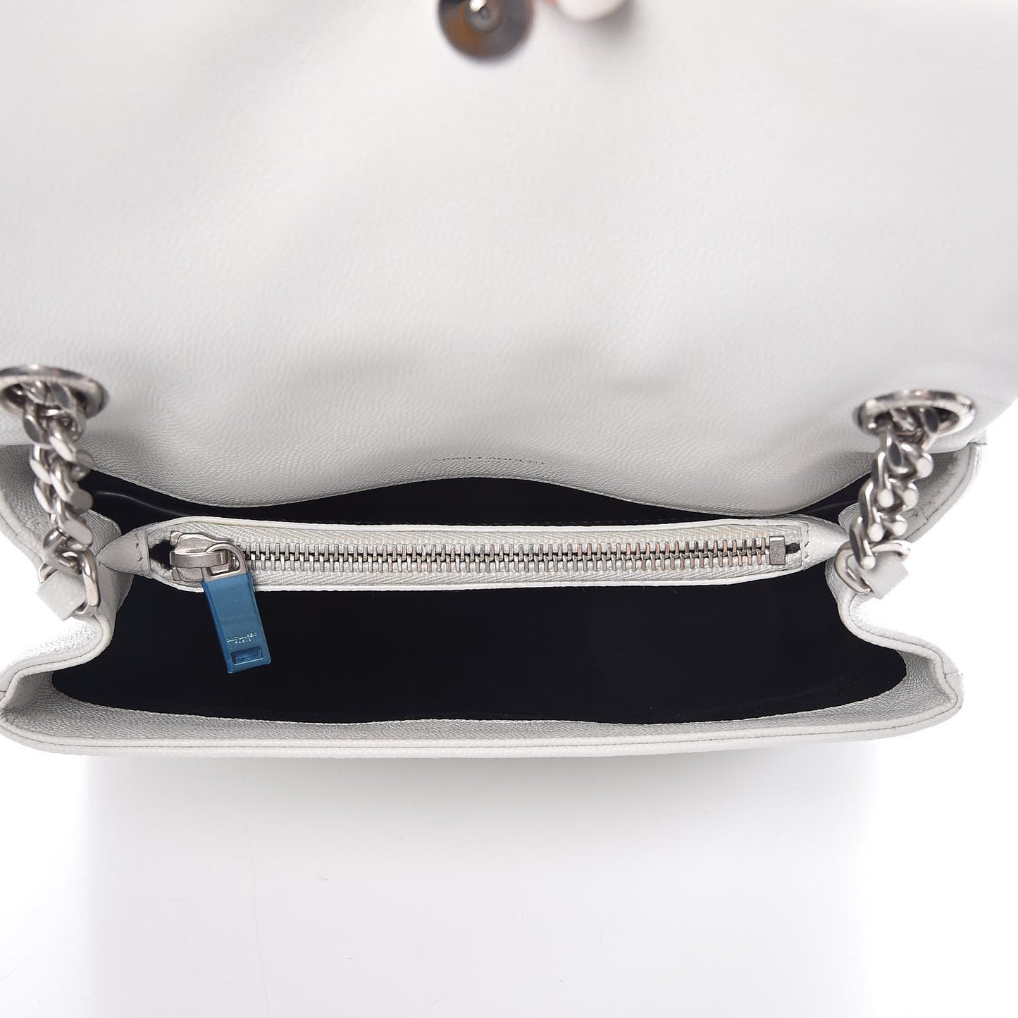 Grain De Poudre Small West Hollywood Monogram Fold-Over Bag Pearl White