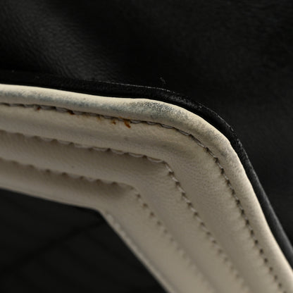Chanel Lambskin Quilted Large Boy Flap Black White 12 of 13
