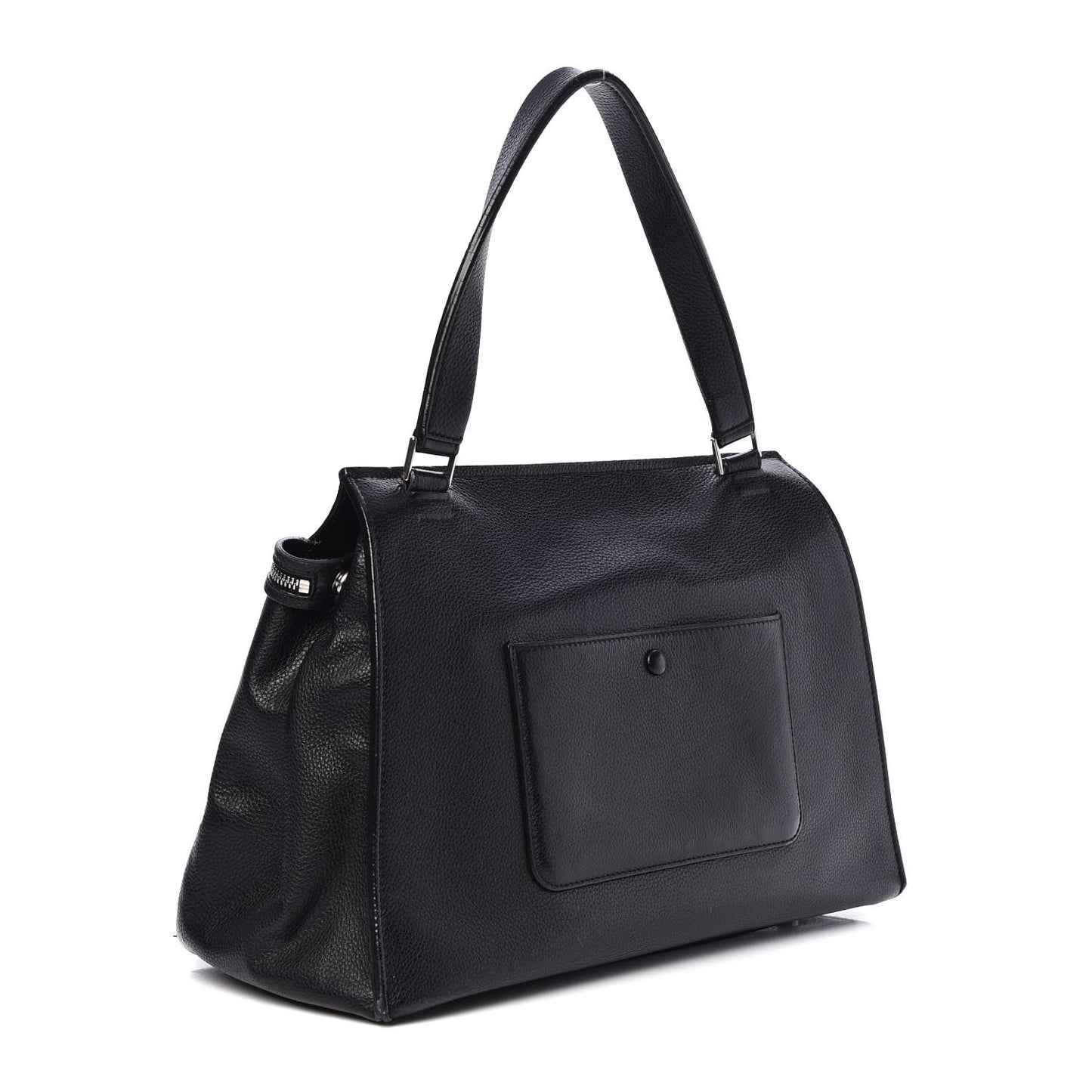Supple Calfskin Medium Edge Shoulder Bag Black