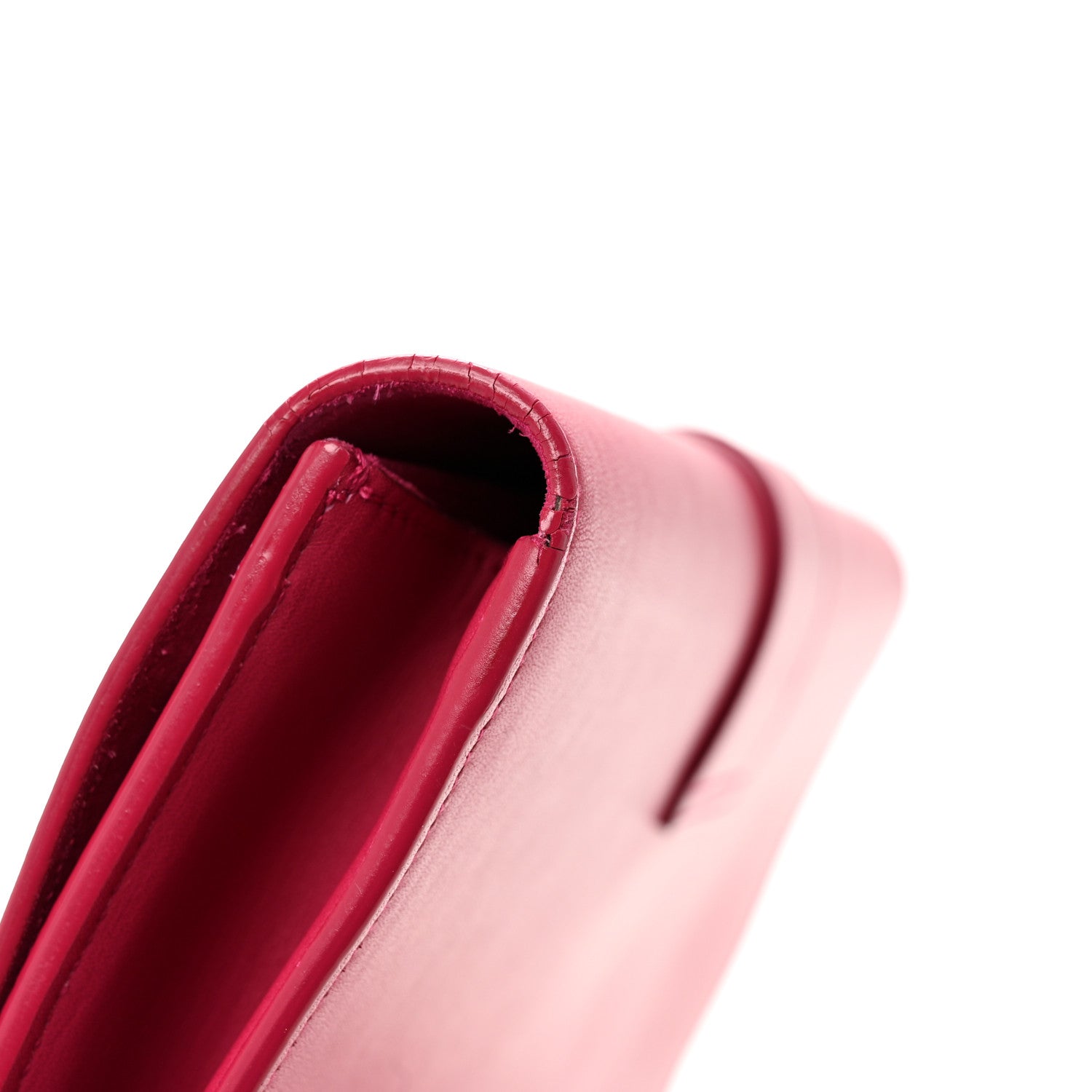 Saint Laurent Calfskin Classic Y Ligne Clutch Fuchsia 10 of 13