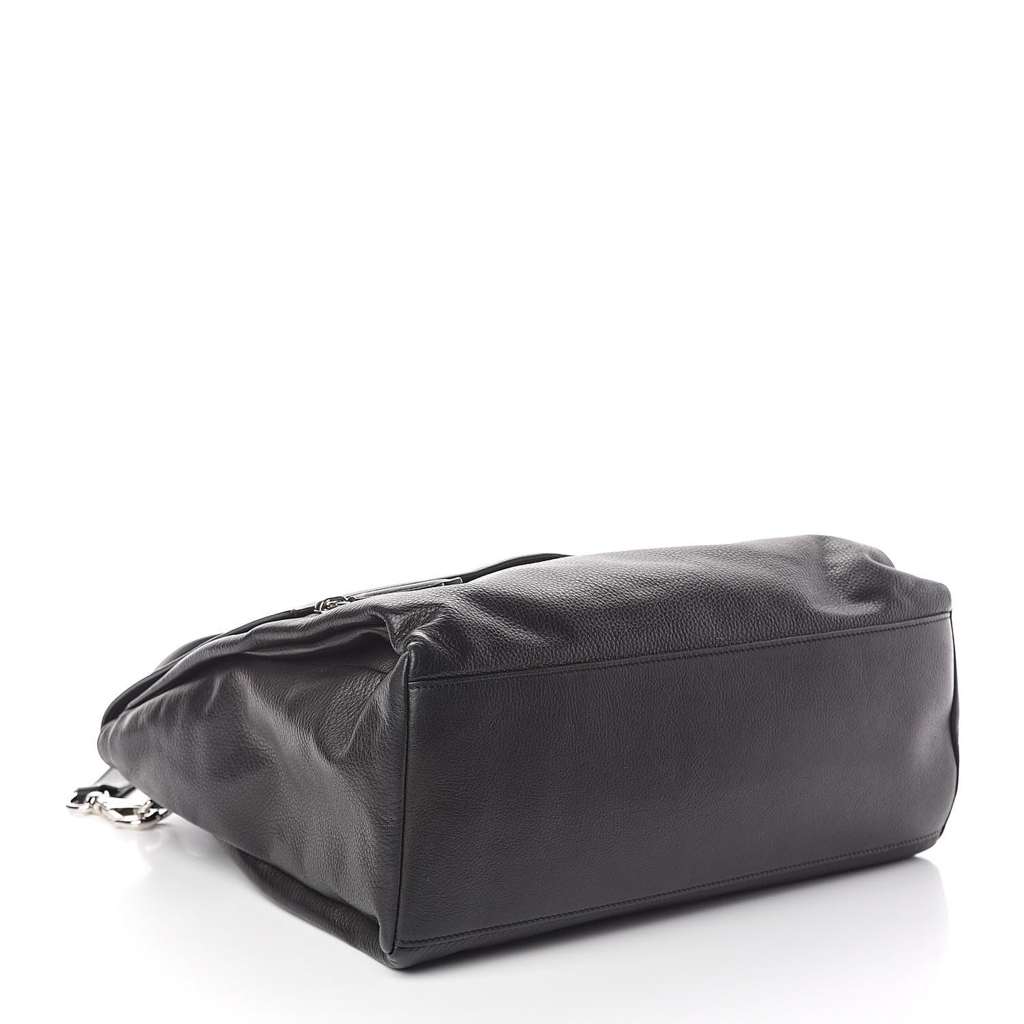 Waxy Grained Calfskin Medium Pandora Pure Flap Bag Black