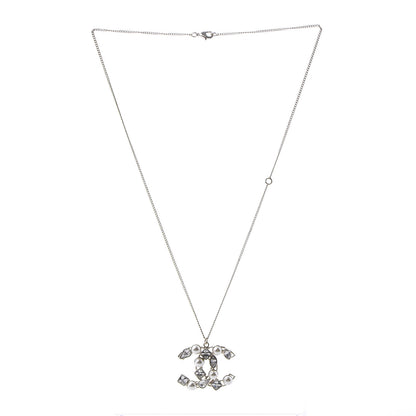 Chanel Pearl Crystal Baguette CC Pendant Necklace Gold 2 of 5