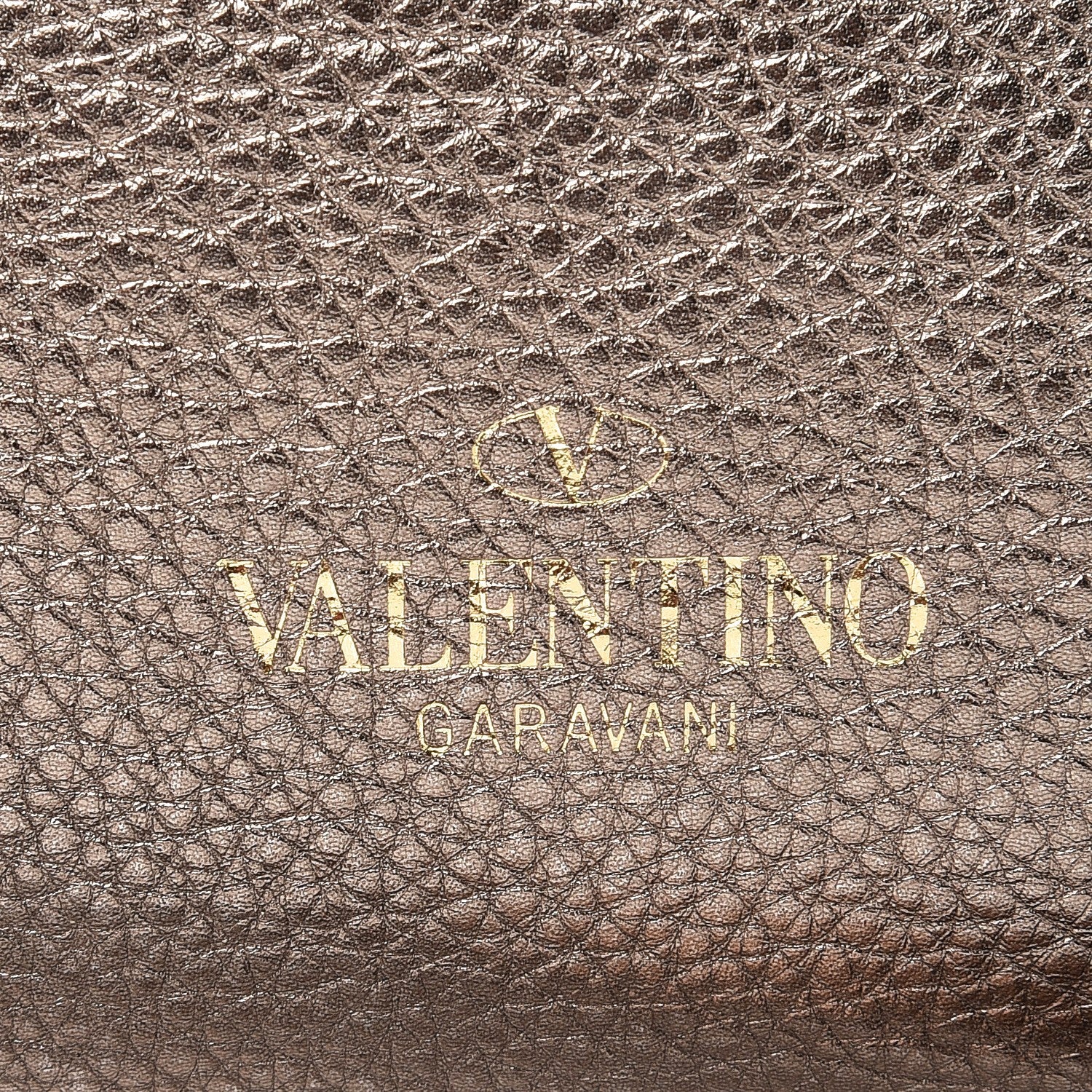 Valentino Garavani Metallic Grained Calfskin C-Rockee Fringe Tote Sasso 7 of 7