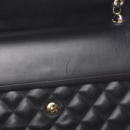 Chanel Lambskin Quilted Jumbo Double Flap Black 12 of 14