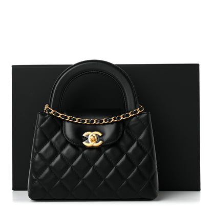 Chanel Shiny Aged Calfskin Quilted Nano Kelly Shopper Black 10 of 10