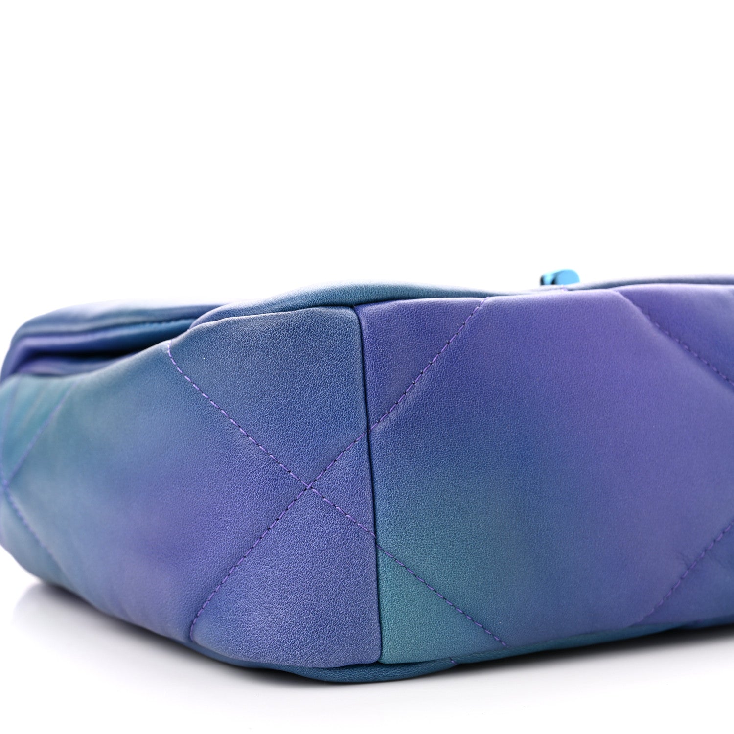 Chanel Tie Dye Calfskin Quilted Medium Chanel 19 Flap Blue Purple 9 of 11