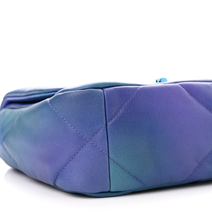 Chanel Tie Dye Calfskin Quilted Medium Chanel 19 Flap Blue Purple 9 of 11