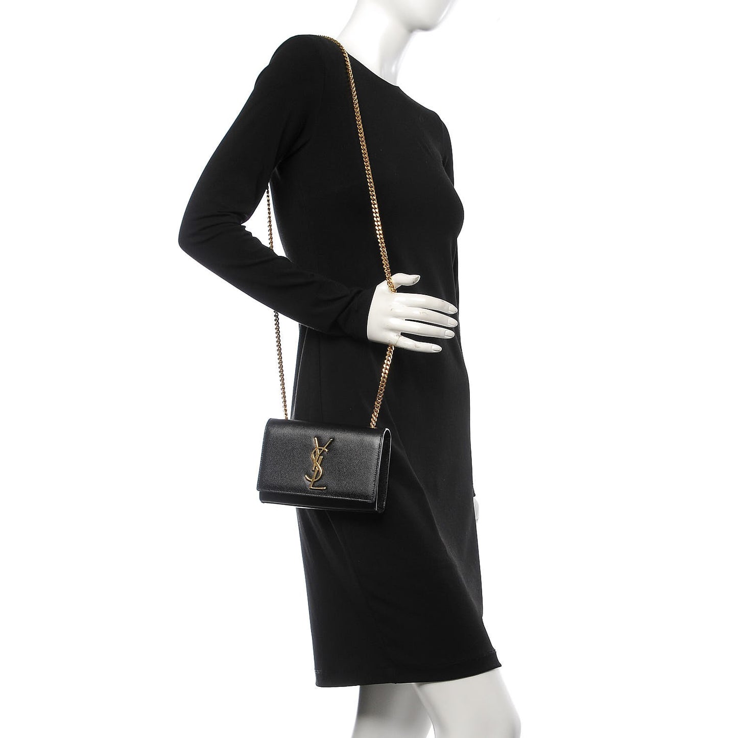 Grain De Poudre Small Monogram Kate Satchel Black