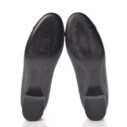 Chanel Metallic Mesh Quilted CC Cap Toe Pumps 38.5 Black Silver 7 of 12
