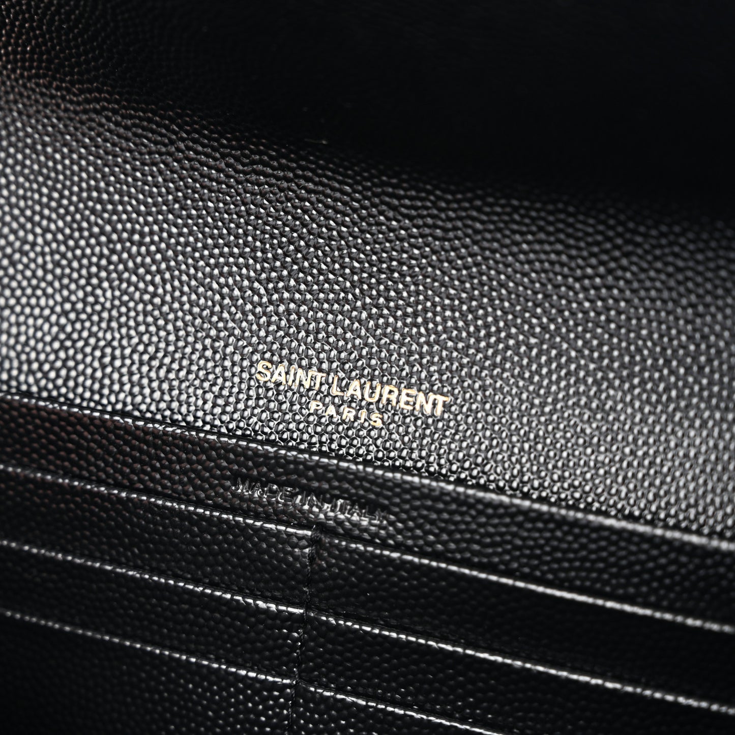Grain De Poudre Matelasse Chevron Monogram Flap Wallet Black