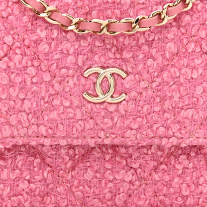 Chanel Tweed Quilted Flap Chain Waist Bag Pink 9 of 12