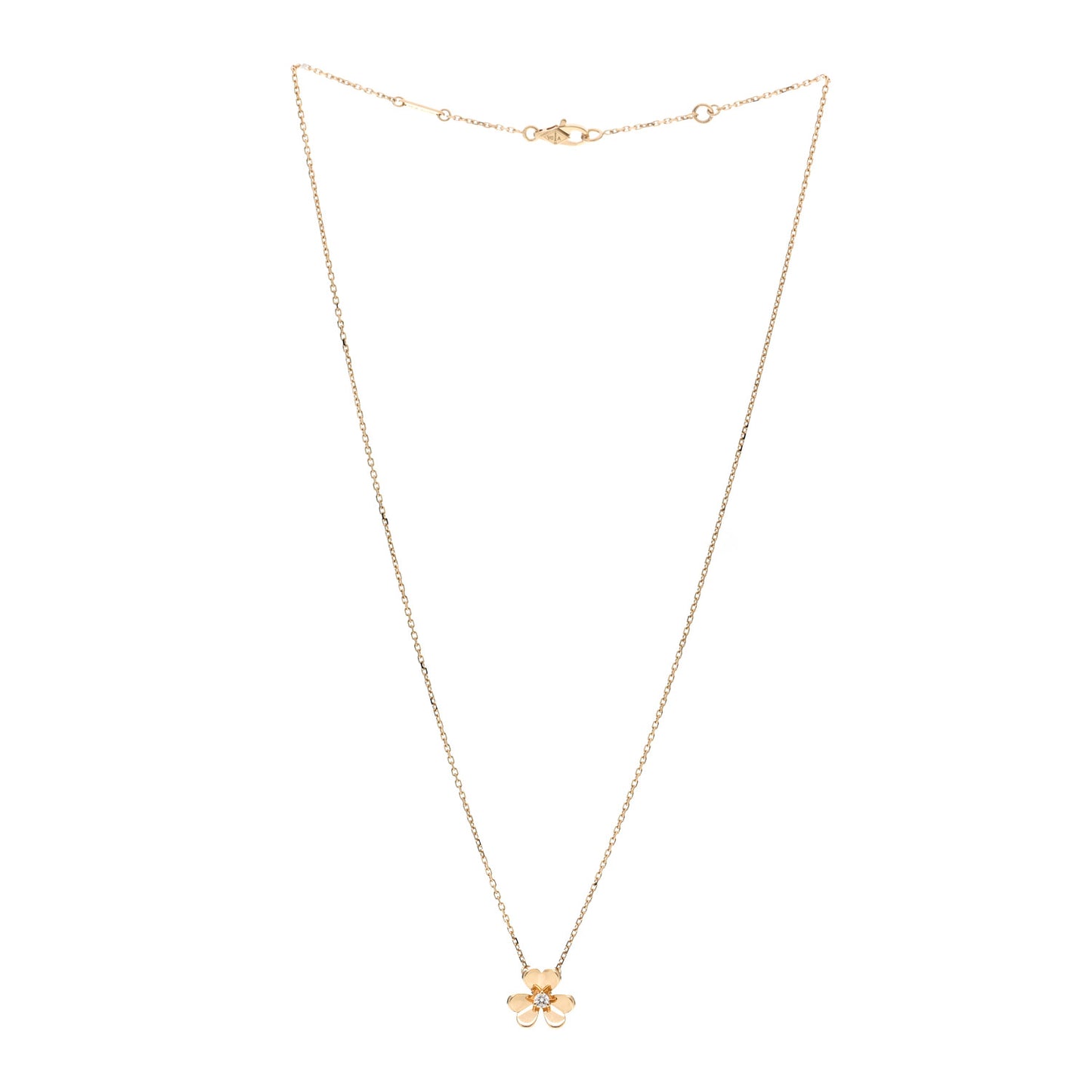 18K Yellow Gold Diamond Mini Frivole Pendant Necklace