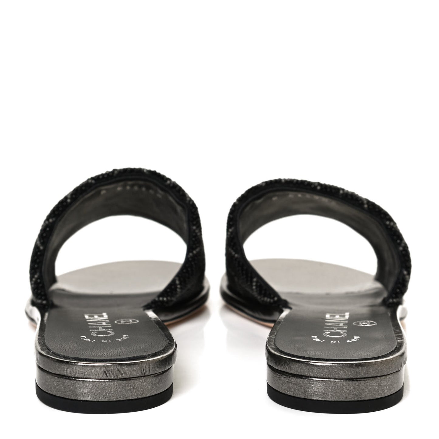 Pearl Embroidery CC Mules 36 Black