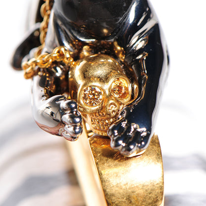 Alexander McQueen Watersnake Panther Knuckle Duster Clutch Black White 7 of 11