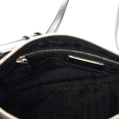 Prada Tessuto Nylon Soft Calf Shoulder Bag Black Black 4 of 13