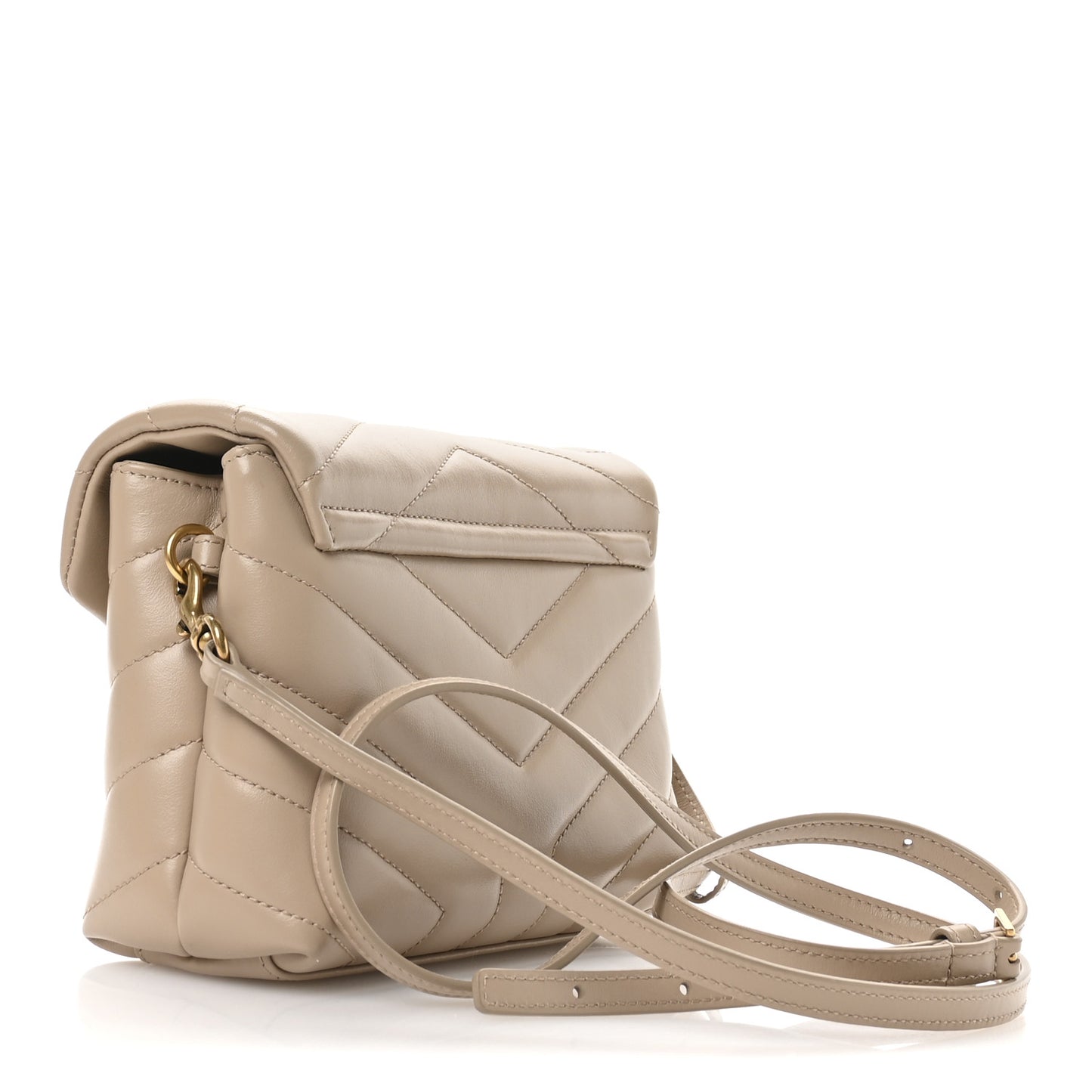 Calfskin Y Quilted Monogram Toy Loulou Crossbody Bag Dark Beige