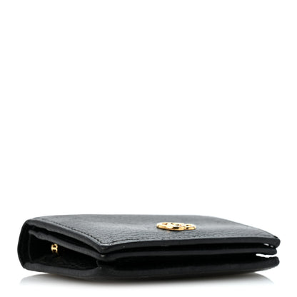Gucci Pebbled Calfskin GG Marmont Card Case Black 4 of 9