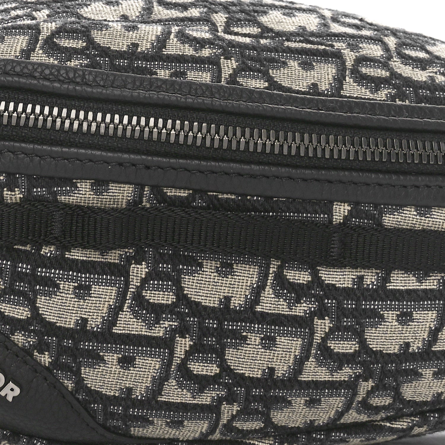 Christian Dior Grained Calfskin Oblique Scarab Sling Bag Blue Black 8 of 10