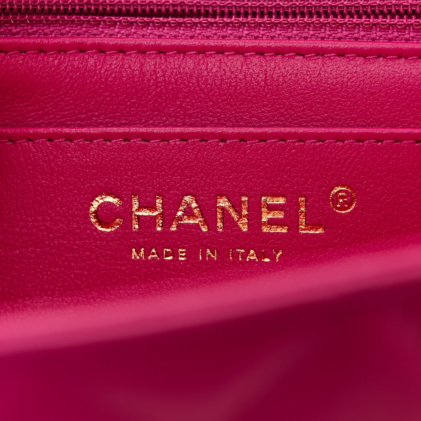 Lambskin Quilted Mini Rectangular Flap Fuchsia