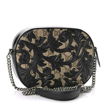 Gucci GG Supreme Monogram Arabesque Mini Chain Shoulder Bag Beige Black 3 of 9