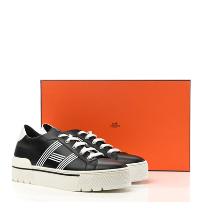 Hermes Calfskin Womens Dare Sneakers 39 Black White 9 of 9