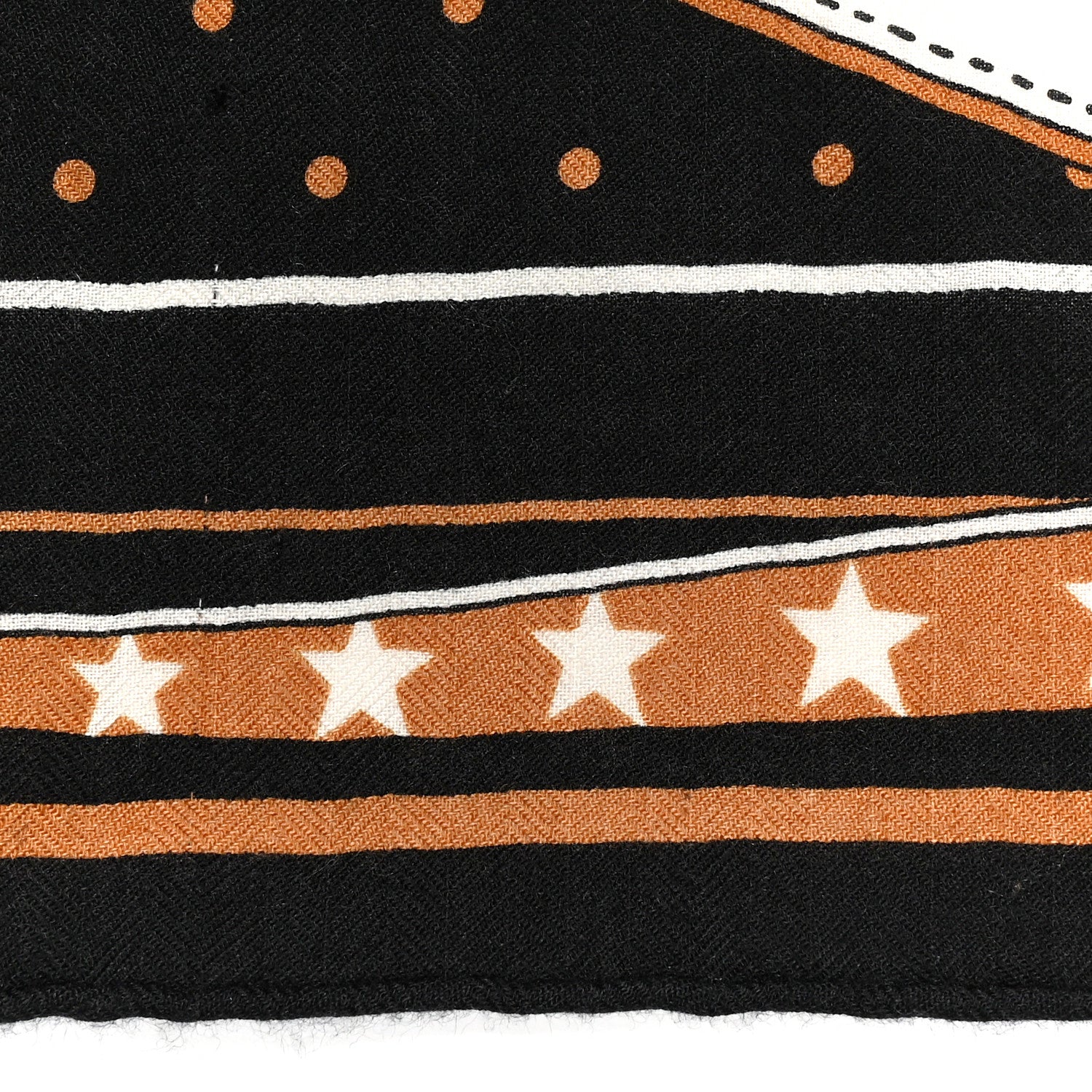 Hermes Cashmere Silk La Promenade du Matin Bandana Shawl 140 Black Noisette Gold 5 of 5