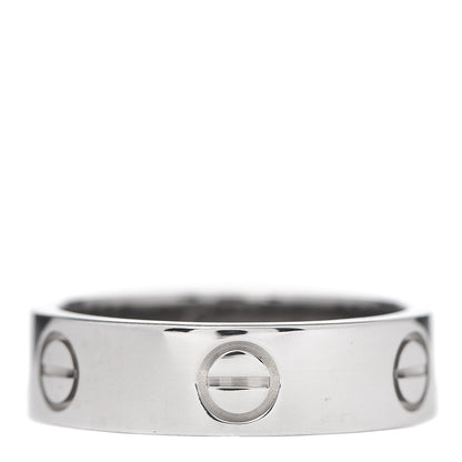 Cartier 18K White Gold 5.5mm LOVE Ring 55 7.25 1 of 4