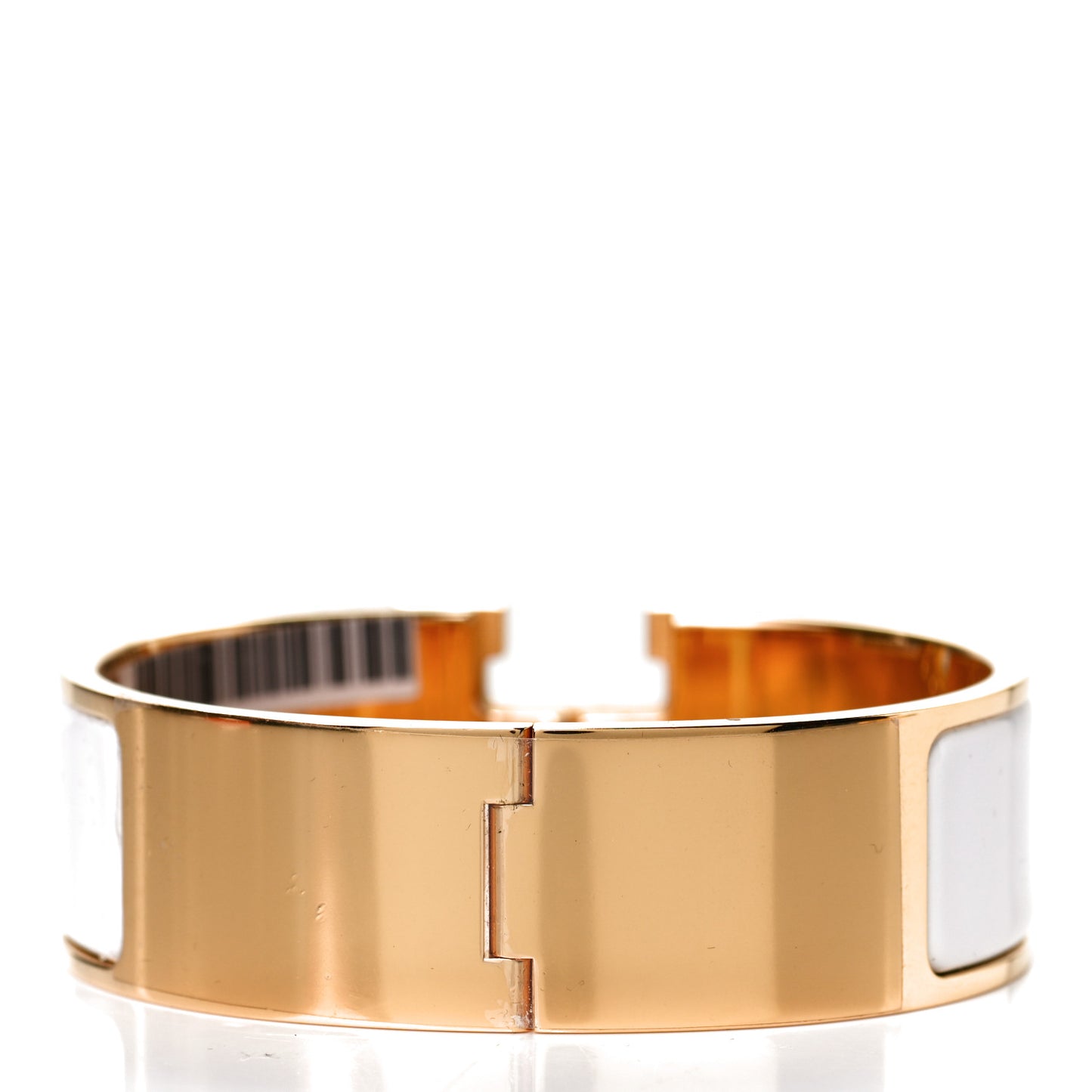 Enamel Wide Clic Clac H Bracelet GM White