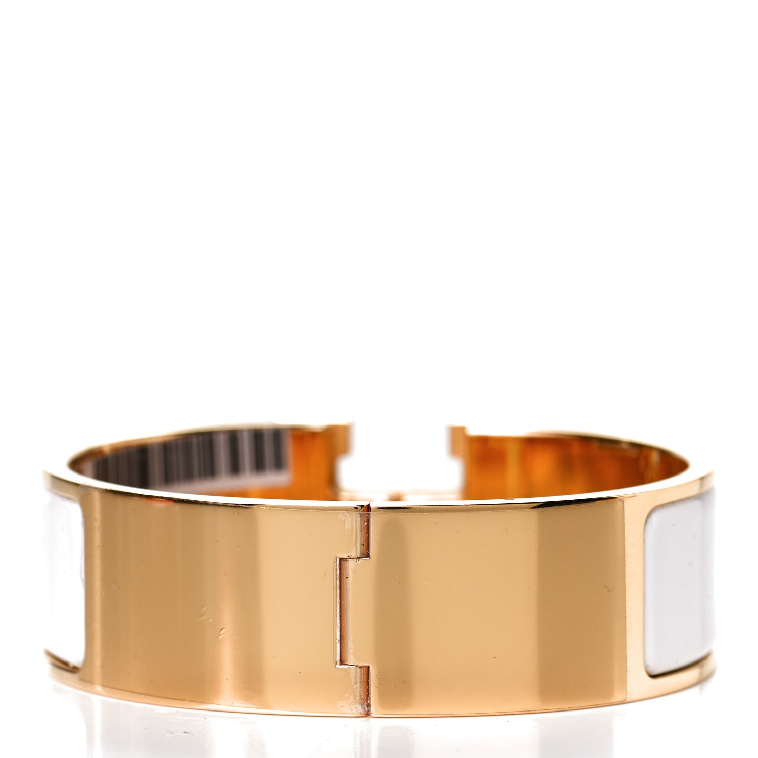 Hermes Enamel Wide Clic Clac H Bracelet GM White 2 of 4