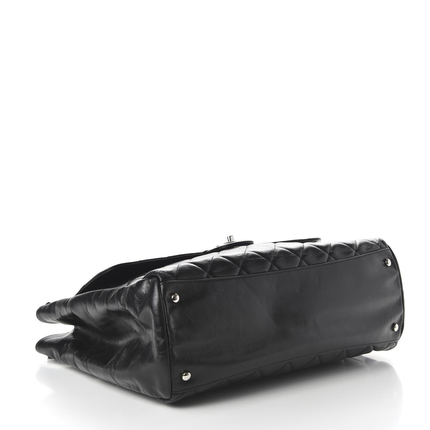 Chanel Glazed Calfskin Quilted Large CC Delivery Tote Black 4 of 16