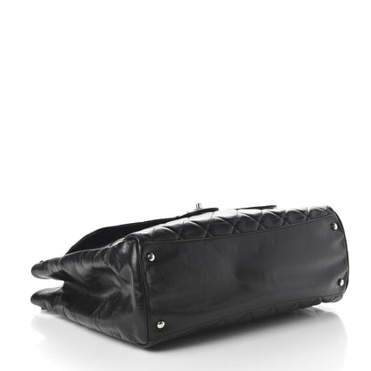 Chanel Glazed Calfskin Quilted Large CC Delivery Tote Black 4 of 16