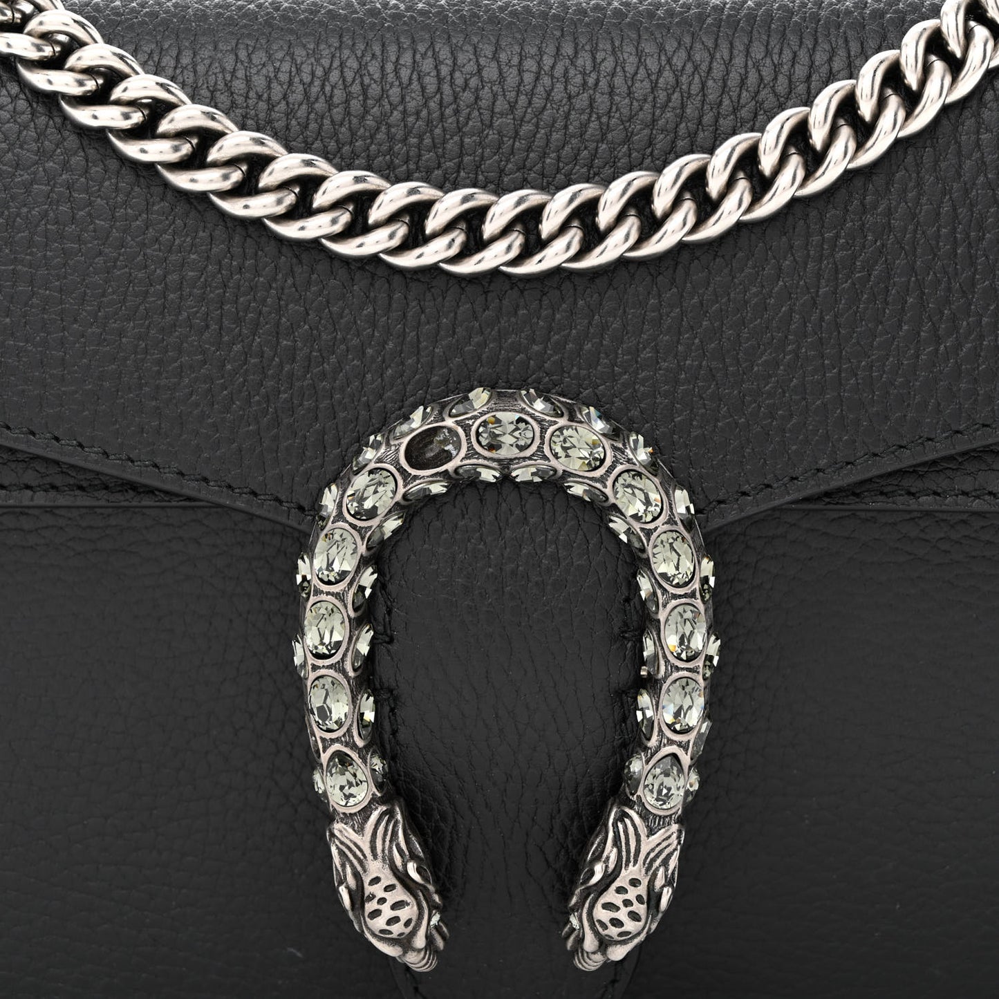 Pebbled Calfskin Small Dionysus Shoulder Bag Black