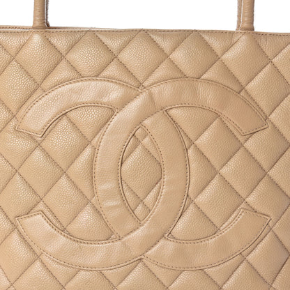 Chanel Caviar Quilted Medallion Tote Beige 14 of 18