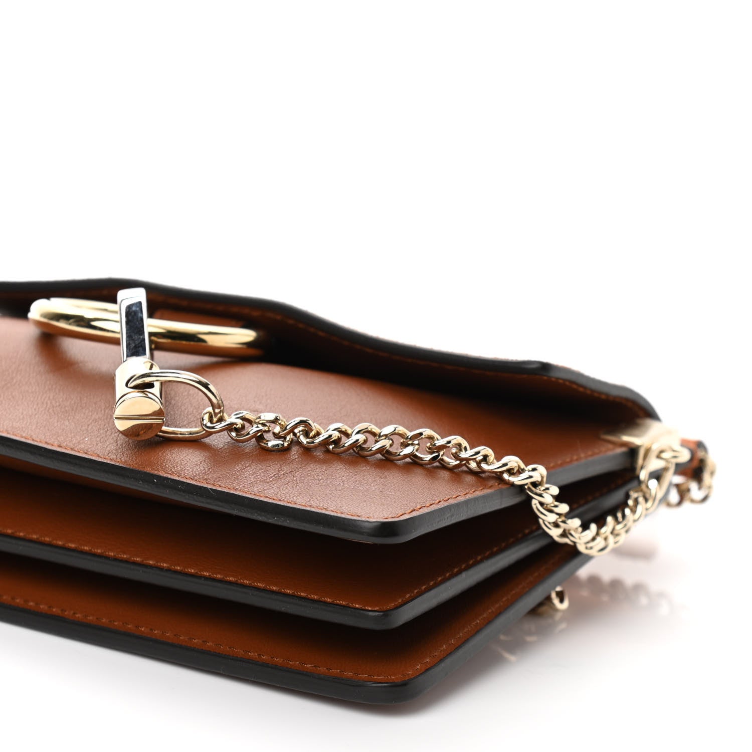 Chloe Calfskin Suede Mini Chain Faye Shoulder Bag Tobacco 10 of 12