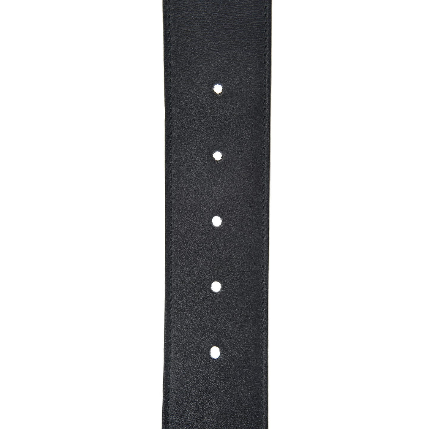 Moon Calfskin Pearl Double G 40mm Belt 80 32 Black Cream