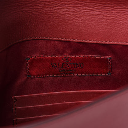 Valentino Garavani Vitello Large Rockstud Envelope Clutch Rubino 6 of 6