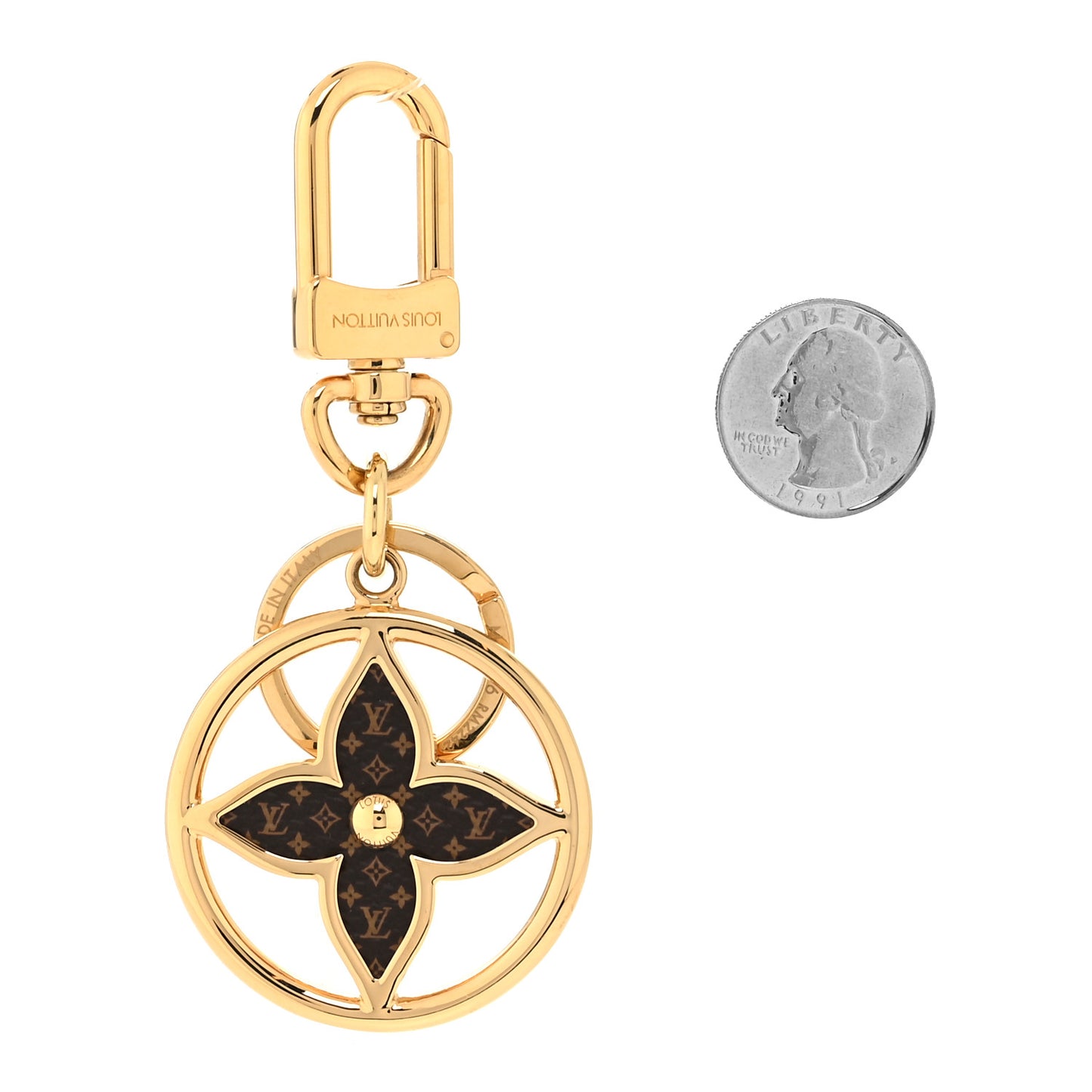 Monogram Puzzle Flower Bag Charm Key Holder