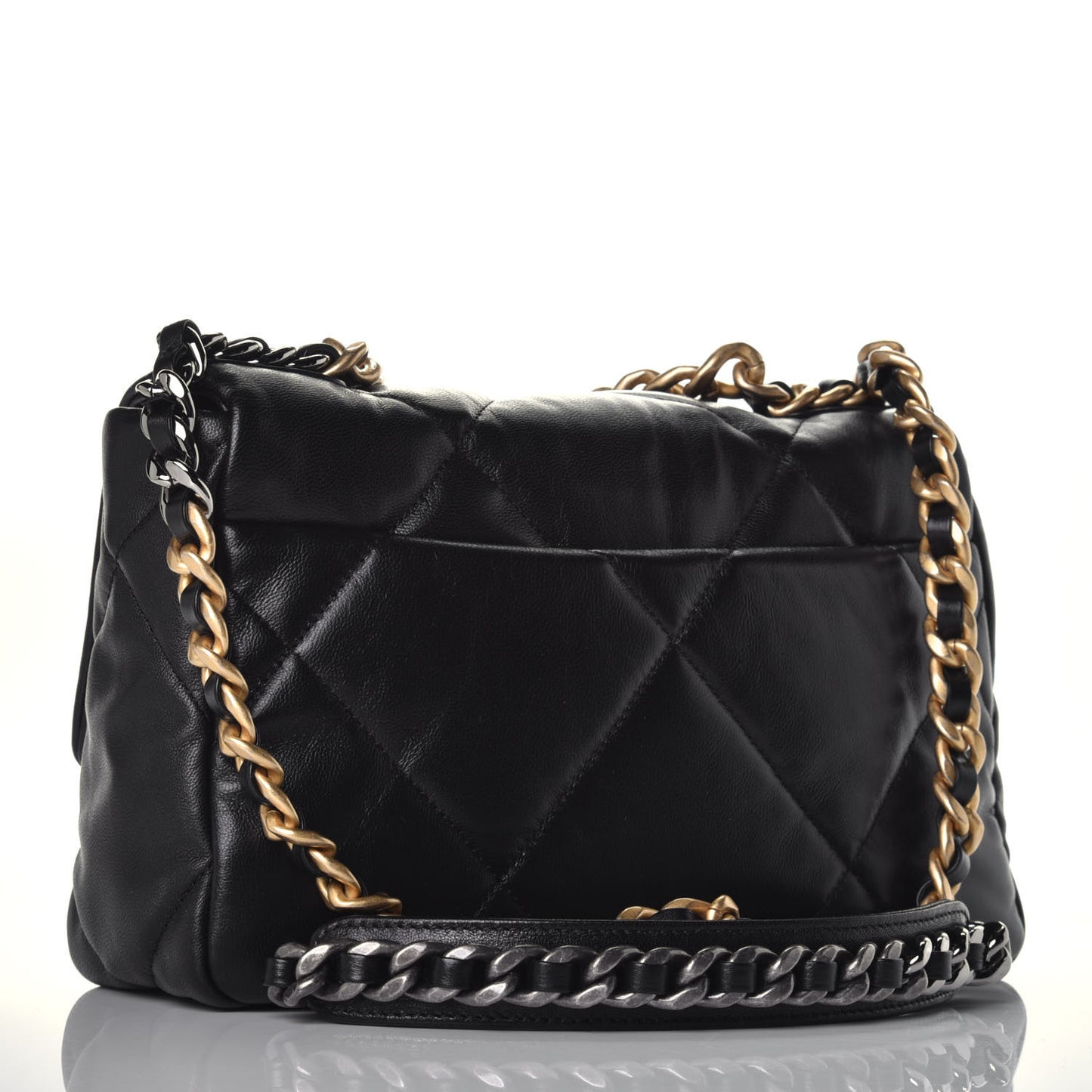 Goatskin Quilted Medium Chanel 19 Flap Black