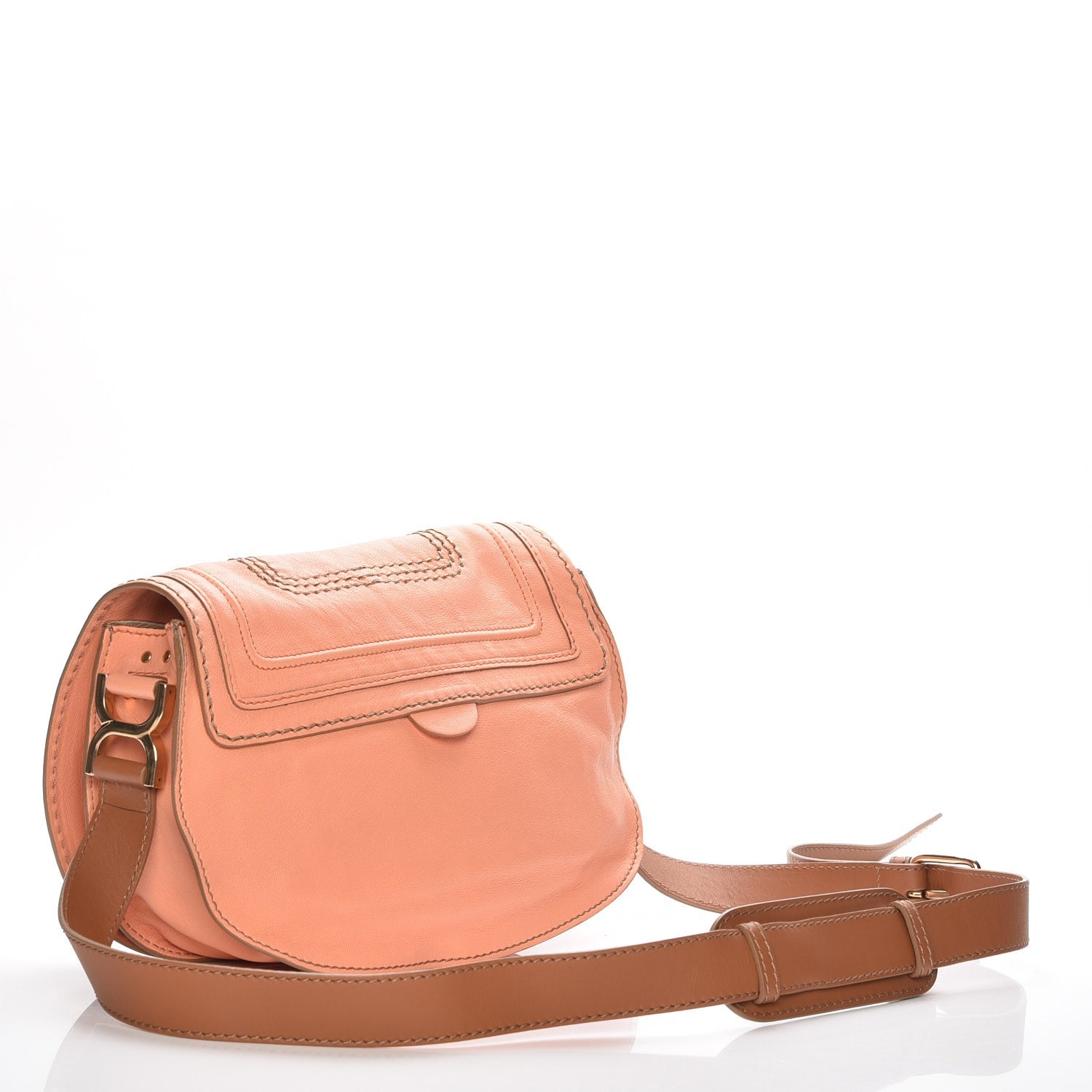 Chloe Calfskin Marcie Lock Messenger Peach Pink 3 of 7