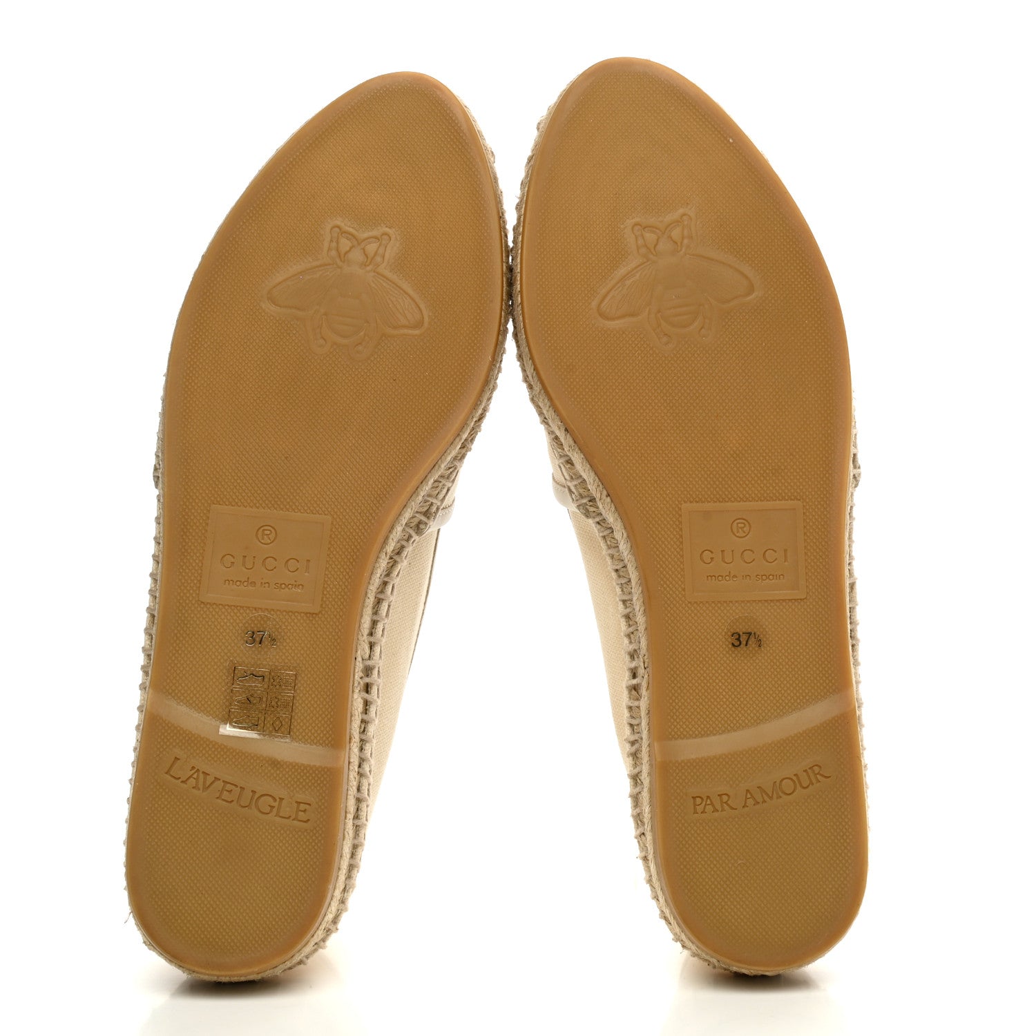Gucci Canvas Logo Espadrilles 37.5 Greggio White 5 of 10