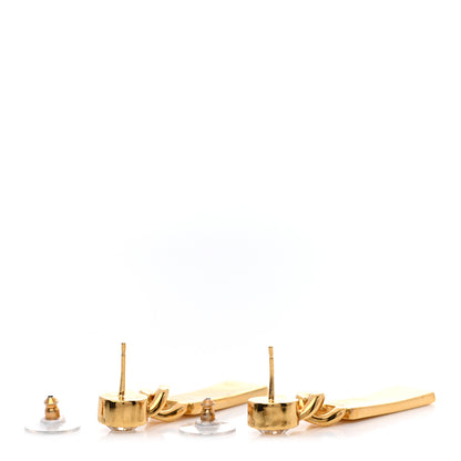 Chanel Crystal Tag Drop Earrings Gold 3 of 4