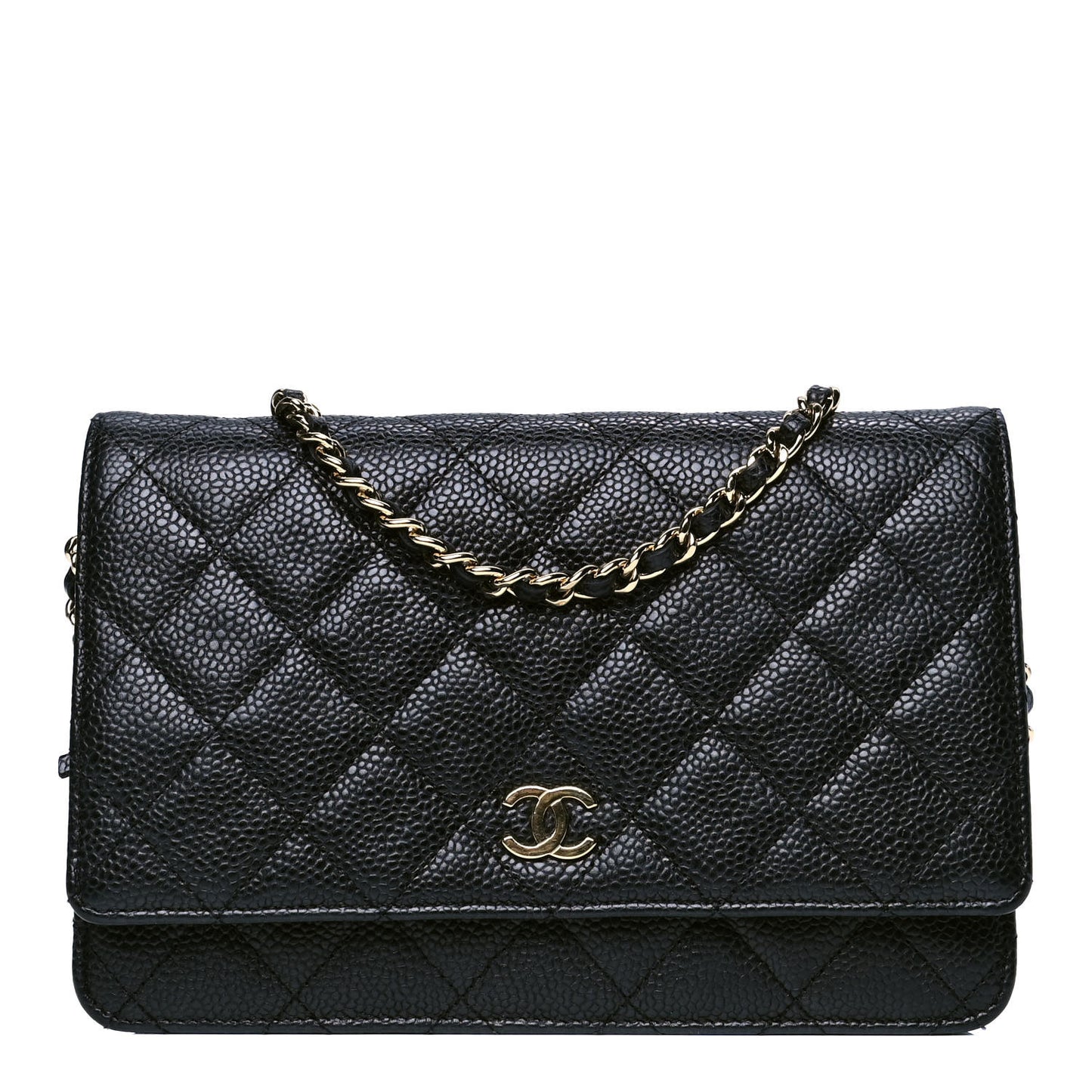 Caviar Quilted Wallet On Chain WOC Black