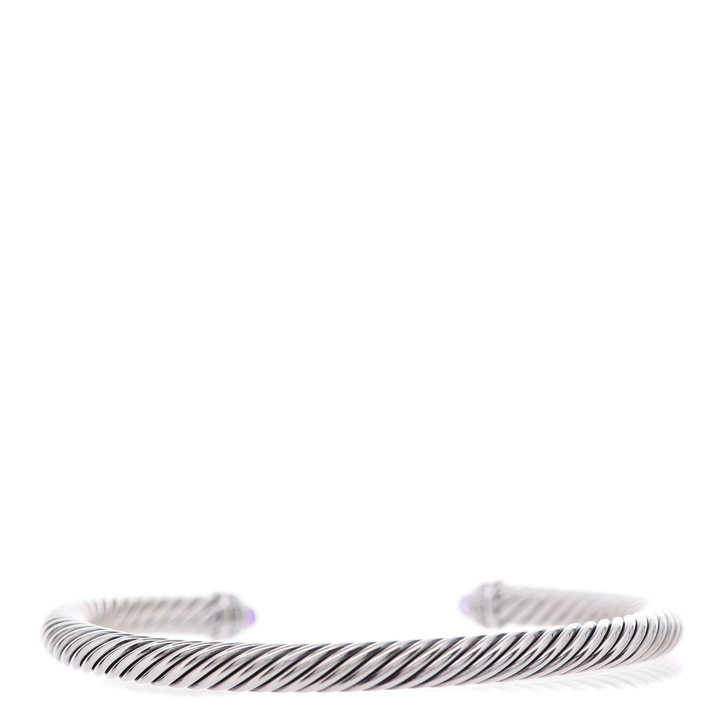 Sterling Silver Diamond Amethyst 5mm Cable Classics Bracelet
