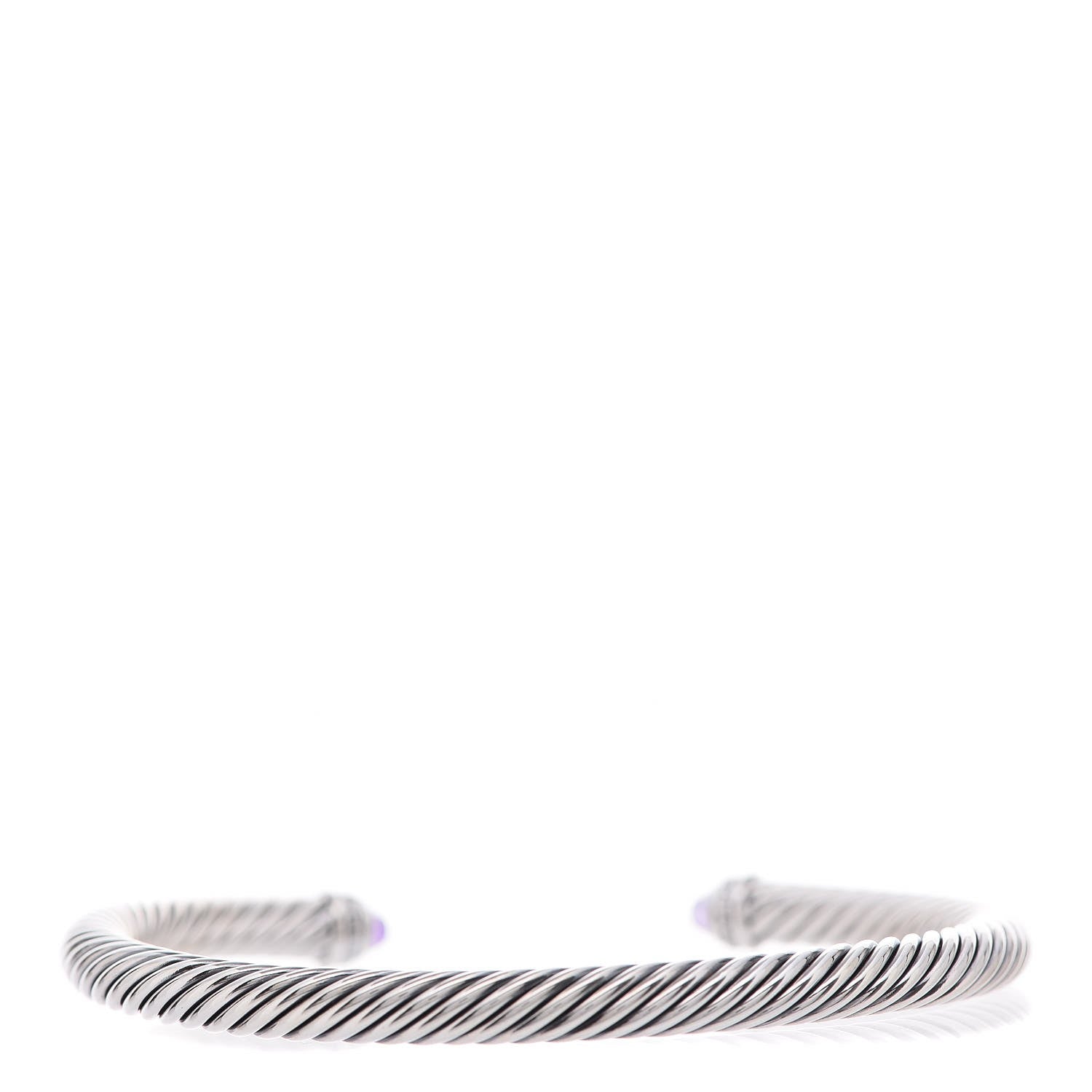 David Yurman Sterling Silver Diamond Amethyst 5mm Cable Classics Bracelet 4 of 6