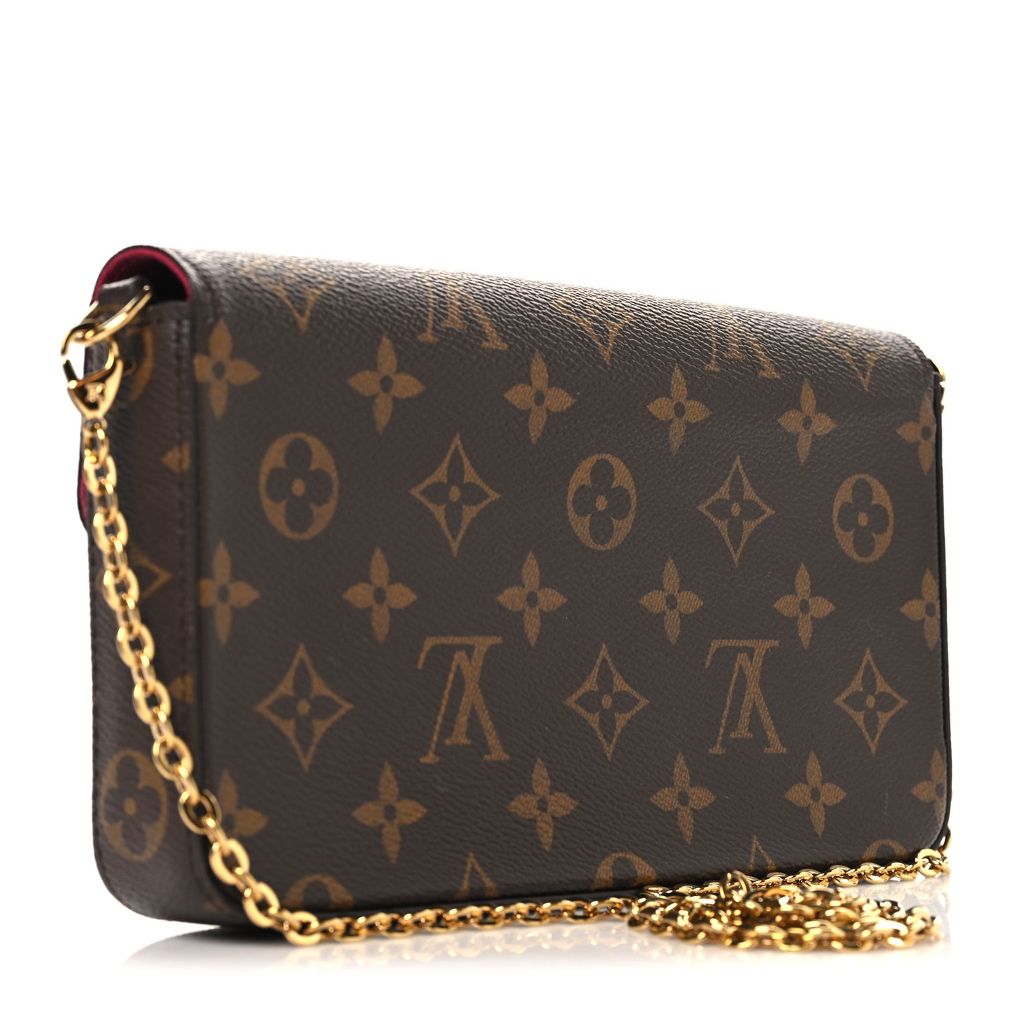 Monogram Pochette Felicie Chain Wallet Fuchsia