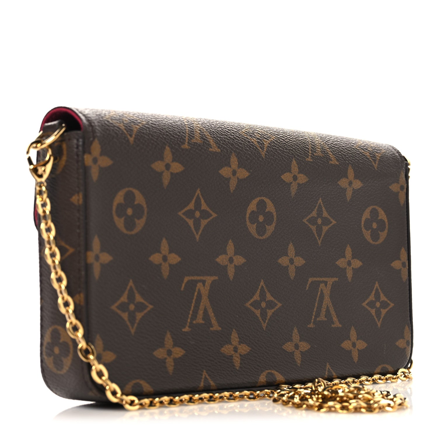 Louis Vuitton Monogram Pochette Felicie Chain Wallet Fuchsia 4 of 11