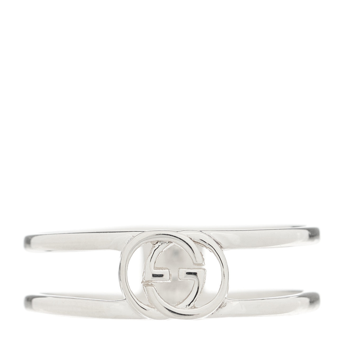 Sterling Silver 6mm Interlocking G Open Band Ring 56 7.75