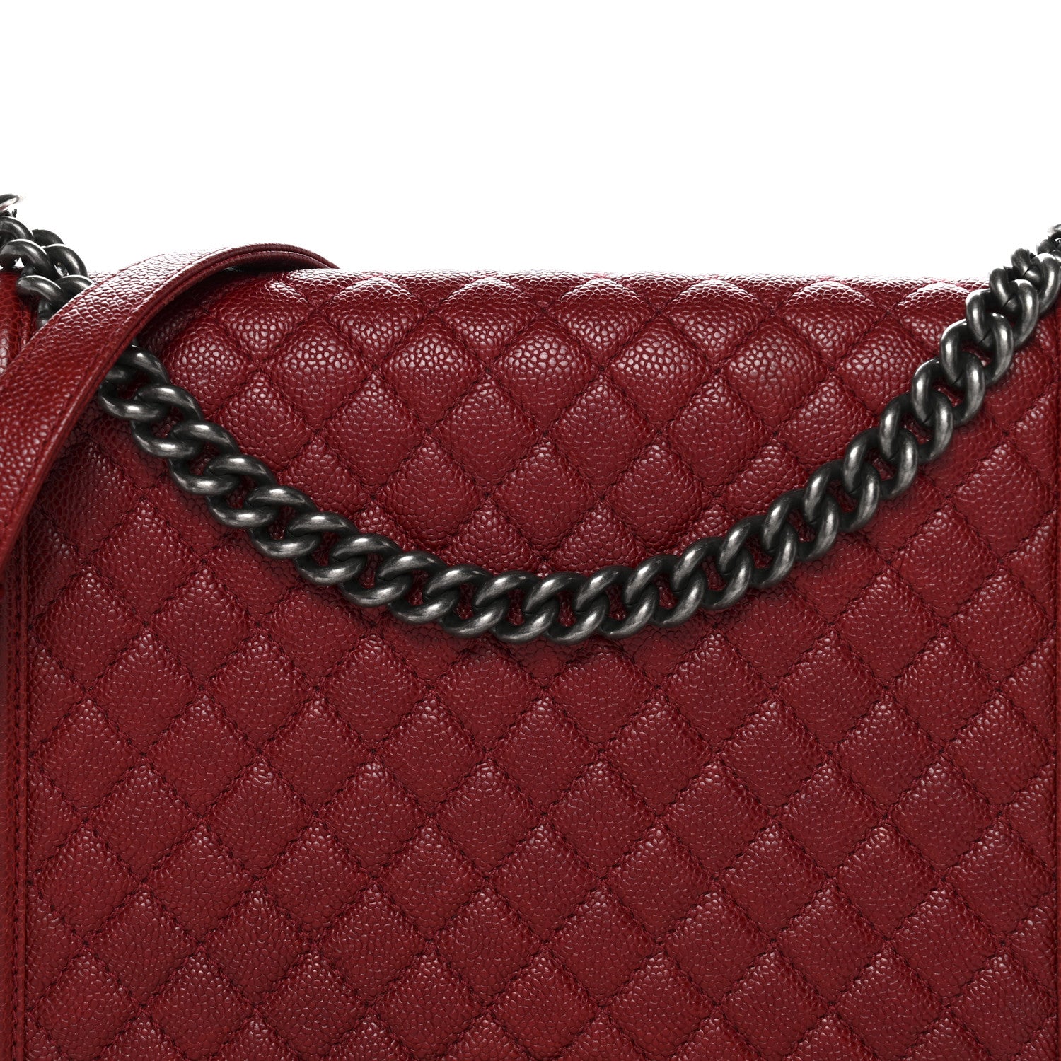 Chanel Caviar Quilted Large Boy Flap Dark Red 8 of 12