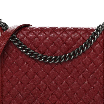 Chanel Caviar Quilted Large Boy Flap Dark Red 8 of 12