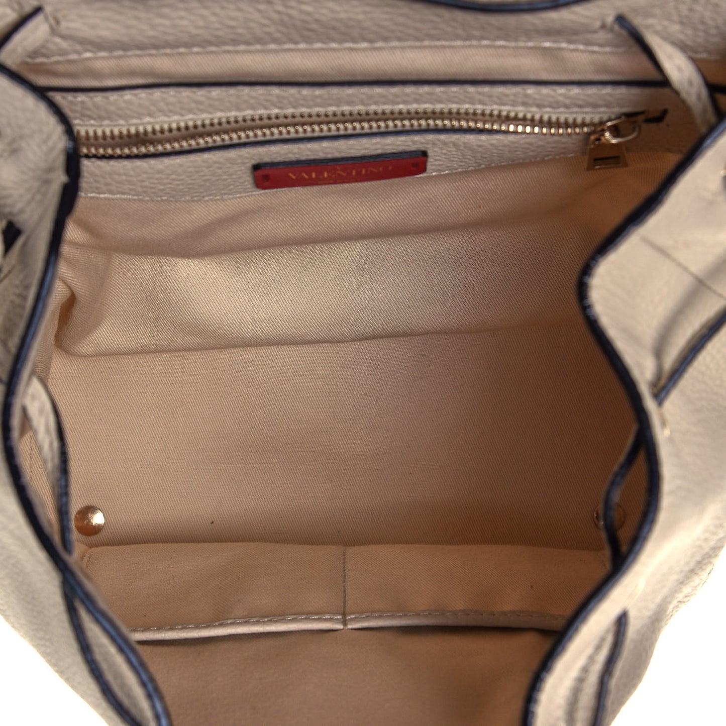 Pebbled Calfskin Rockstud Drawstring Backpack Ivory